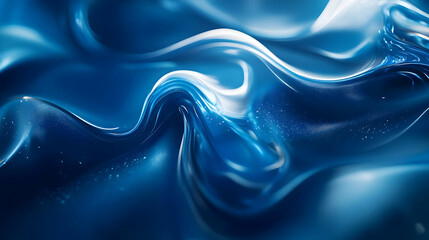 Obraz premium Abstract Blue Liquid Background - 3D Rendering
