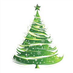 Fototapeta premium christmas tree isolated on white background