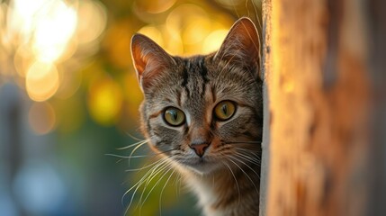 Obraz premium cat in a natural environment with vibrant colors. backgrounds of amazing animals in their natural habitat