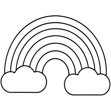 recommend clip art:  rainbow line art  vector illustration with white background