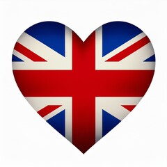 Obraz premium イギリスの国旗のハート(Heart of United Kingdom flag on white.) 
