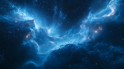 Cosmic Nebula Background - Abstract Blue Galaxy Space