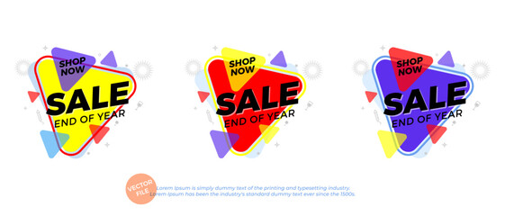 End of year sale word concept vector illustration with colorful style for social media and website. year-end hot sales campaign special offer