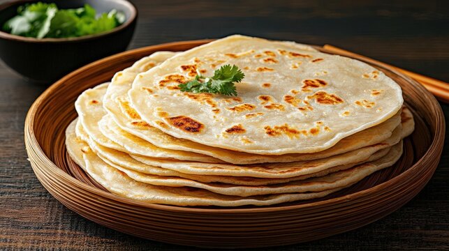 Stack of fresh, homemade flatbreads