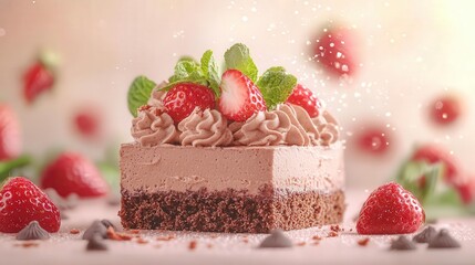 Detail Realistic Decadent Belgian chocolate mousse