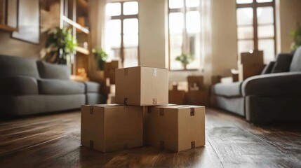 Obraz premium Professional Movers Packing Boxes, Generative AI