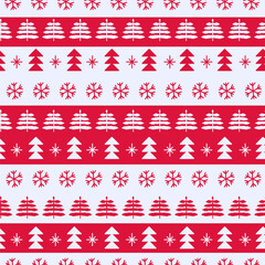 Christmas Winter Forest in National Color Flag Poland style. Festive Christmas Packaging. Vector