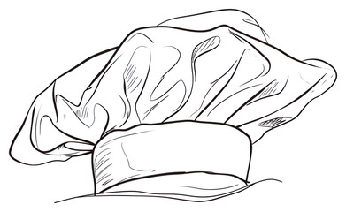 PNG  Continuous line drawing chef hat sketch doodle art.