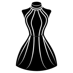 Neck Dress Silhouette Vector Elegant Fashion Illustrations for Design Projects