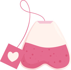 Heart shaped tea bag, perfect for illustrating valentine's day, love, or romance