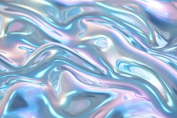 Obraz premium Iridescent abstract background with fluid, swirling pastel colors and smooth, shiny texture, creating a mesmerizing, dreamy artistic effect.