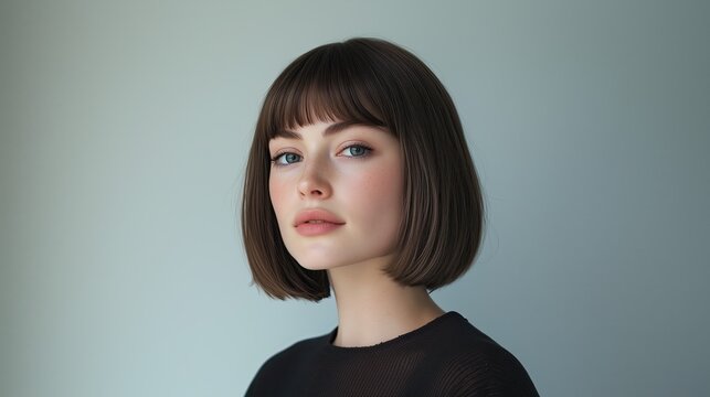 Pageboy haircut for brown hair, short haircut