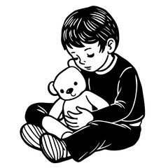 baby child with teddy bear