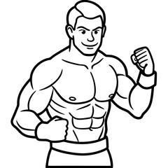 illustration of a man showing his muscles