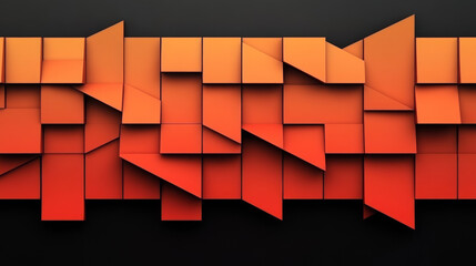 Obraz premium Abstract geometric background with orange and red squares.