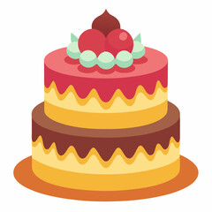 cake with cherries