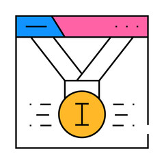 quality first place search seo optimization line icon vector. quality first place search seo optimization sign. isolated symbol illustration