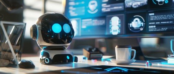 In the heart of a tech-centric control room, a woman stands assertively, surrounded by numerous digital screens displaying data and maps, embodying authority and expertise.