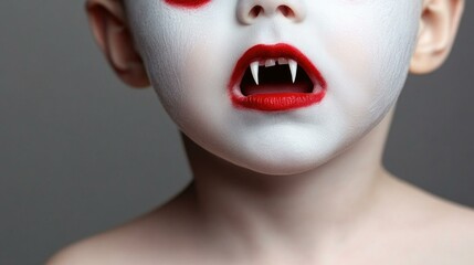 Creepy Vampire Face Paint on Child