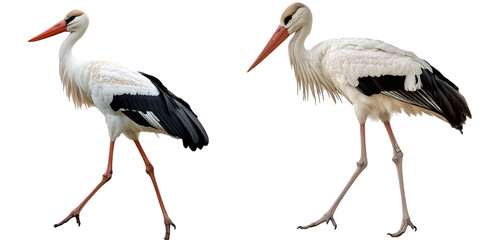 A stork isolated on transparent PNG.
