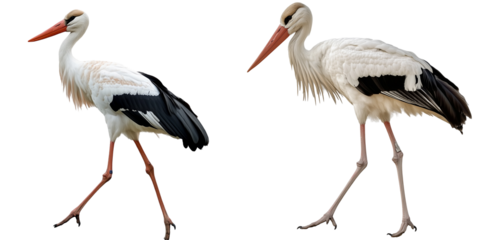 A stork isolated on transparent PNG.