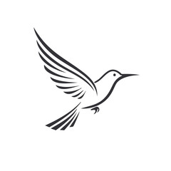 Monochrome bird logo icon in a minimalist style