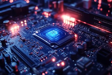 Fototapeta premium Blue BSOD Error At Computer, Generative AI