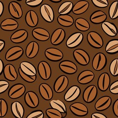 coffee beans seamless pattern