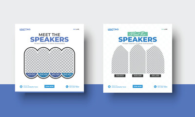 Meet the speaker's social media post template, business meetup social media post template