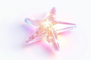 Iridescent star with sparkling glow