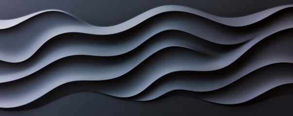 Abstract layered waves in shades of grey, creating a dynamic and modern design element against a dark background.