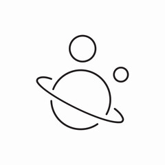 planet and satellites icon sign vector