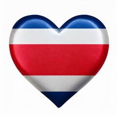 Fototapeta premium コスタリカの国旗のハート(Heart of Costa Rica flag on white.) 