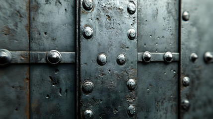 Fototapeta premium Metallic Surface with Rivets - Realistic Image