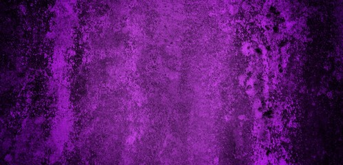 long background of purple color cracked wall, Old black purple painted metal wall Cracked paint texture Dark magenta background with paint drips Baner with a toned rough texture