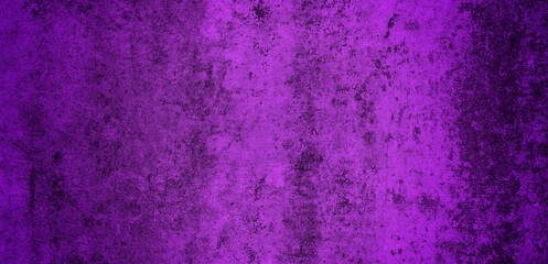 Obraz premium long background of purple color cracked wall, Old black purple painted metal wall Cracked paint texture Dark magenta background with paint drips Baner with a toned rough texture