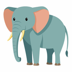 elephant cartoon isolated vector illustration with white background