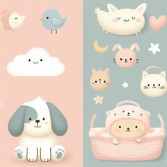 Fototapeta premium set of animals