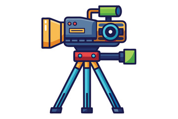 The video camera on a tripod vector illustration isolated on a white background