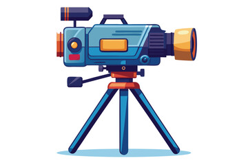 The video camera on a tripod vector illustration isolated on a white background