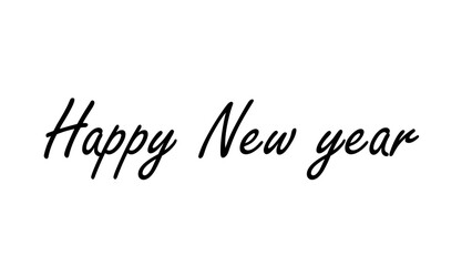 Happy New Year calligraphy text isolated on white background.