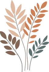 Fototapeta premium Autumn Foliage Vector Art with Neutral Colors