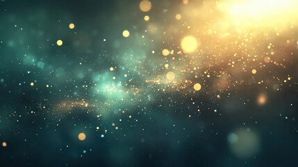 Abstract background with glowing particles and bokeh effects, creating dreamy atmosphere
