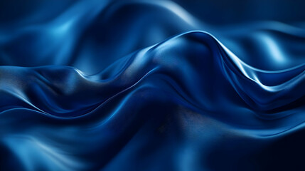Fototapeta premium Abstract Blue Wavy Background - 3D Render