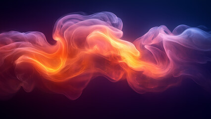 Obraz premium A abstract wallpaper featuring a warm blend of colors resembling a colorful fog against a dark background. For abstract backgrounds or wallpapers.