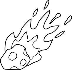 Vector black and white asteroid icon isolated on white background. Cartoon comet line clipart. Space design element. Meteor coloring page for kids © Lexi Claus
