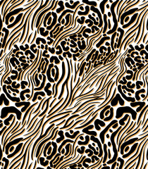 Leopard and zebra pattern design, illustration background. Textile print pattern