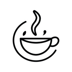 Basic RGBcoffee shop logo. cafe icon cup. outline design style. product, packaging, brand. vector design template