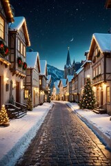Fototapeta premium Merry christmas and happy new year christmas background Ultra realistic Photorealistic picturesque scenery