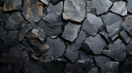 Black Rock Wall Texture - Abstract Background